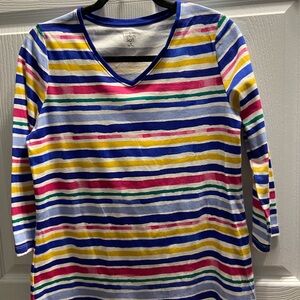 Kim Rogers Blue and White Striped Top